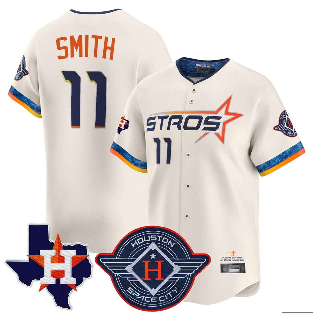 Choea H.Astros #11 Cam Smith Player Cream City Connect Texas Patch Vapor Premier Limited Home Stitched Jerseys