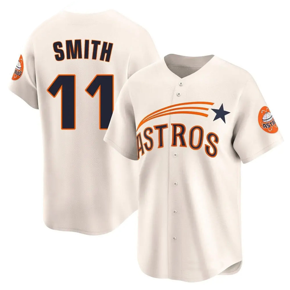 Choea H.Astros #11 Cam Smith Player Cream Throwback Cooperstown Collection Limited Stitched Jerseys