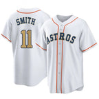 Choea H.Astros #11 Cam Smith Player Gold Collection Game Home Stitched Jerseys