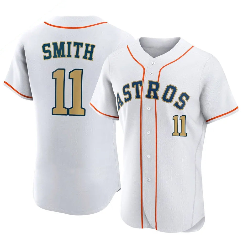 Choea H.Astros #11 Cam Smith Player Gold Collection Limited Elite Home Stitched Jerseys