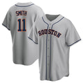 Choea H.Astros #11 Cam Smith Player Gray Home Game Stitched Jerseys