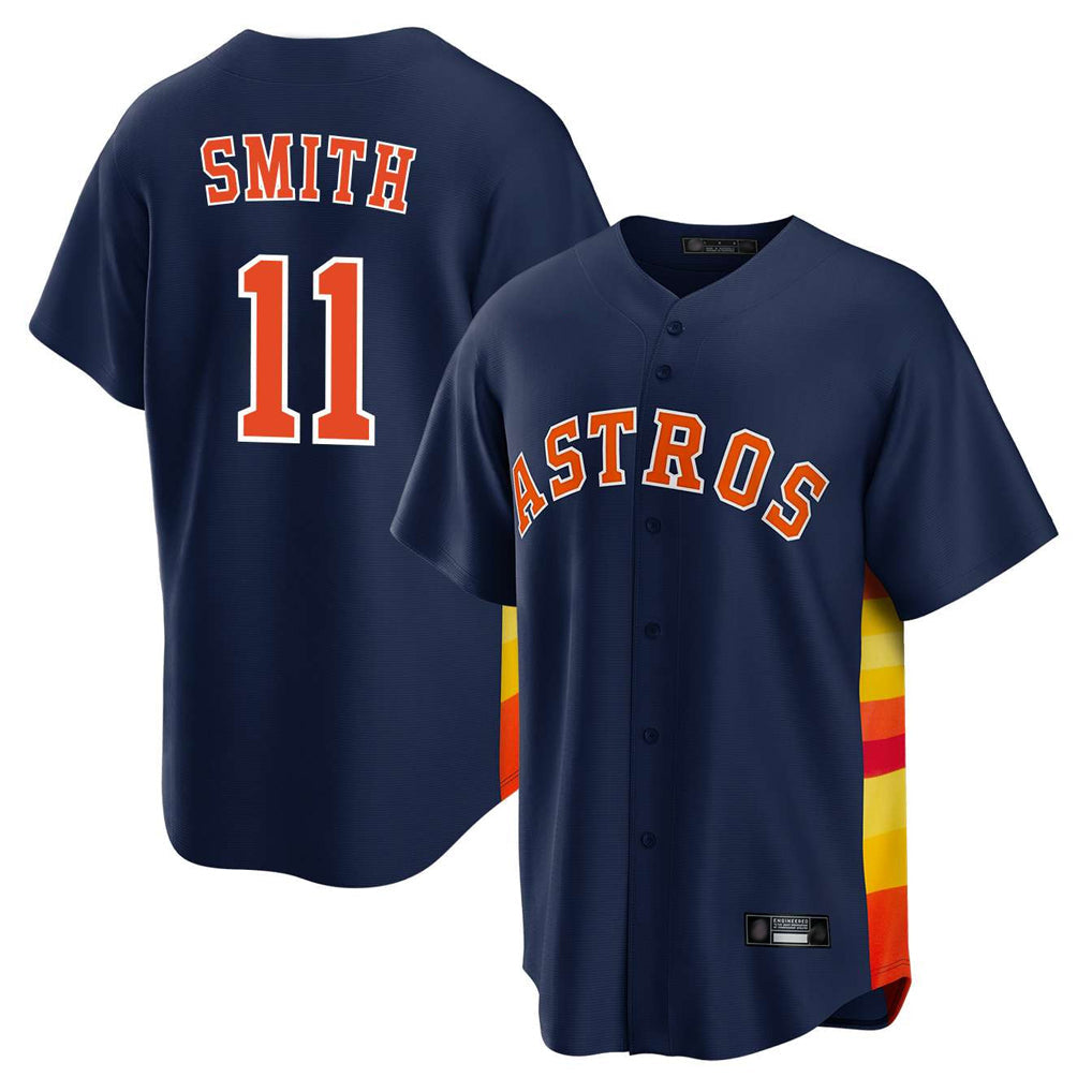Choea H.Astros #11 Cam Smith Player Navy Home Game Stitched Jerseys