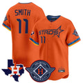 Choea H.Astros #11 Cam Smith Player Orange City Connect Texas Patch Vapor Premier Limited Home Stitched Jerseys