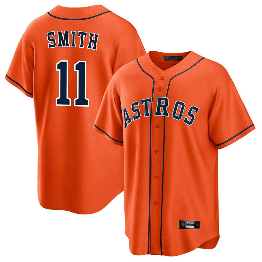Choea H.Astros #11 Cam Smith Player Orange Home Game Stitched Jerseys