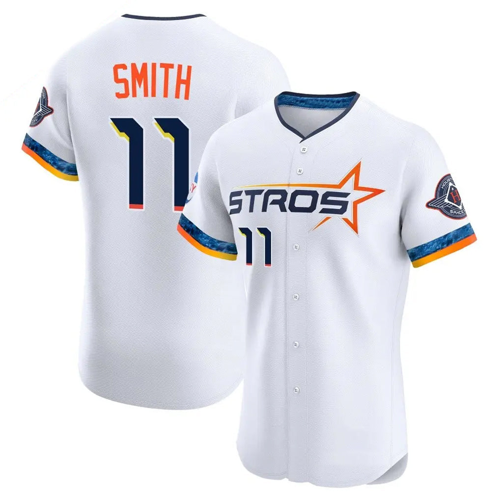 Choea H.Astros #11 Cam Smith Player White City Connect Limited Elite Home Stitched Jerseys