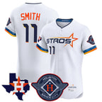 Choea H.Astros #11 Cam Smith Player White City Connect Texas Patch Vapor Premier Limited Elite Home Stitched Jerseys