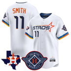 Choea H.Astros #11 Cam Smith Player White City Connect Texas Patch Vapor Premier Limited Home Stitched Jerseys