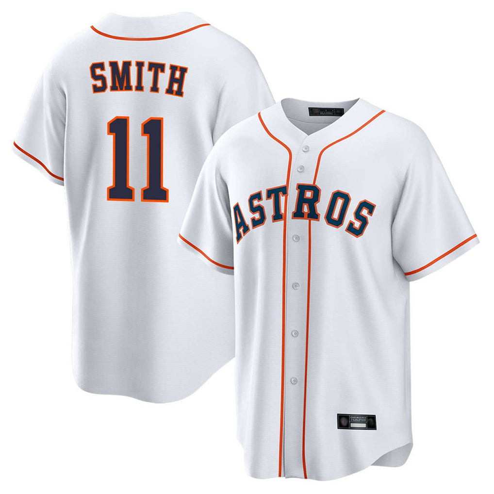 Choea H.Astros #11 Cam Smith Player White Home Game Stitched Jerseys