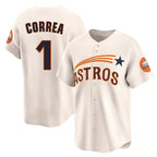 Choea H.Astros #1 Carlos Correa Player Cream Throwback Cooperstown Collection Limited Stitched Jerseys