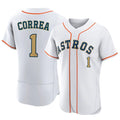Choea H.Astros #1 Carlos Correa Player Gold Collection Limited Elite Home Stitched Jerseys