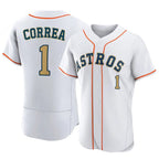 Choea H.Astros #1 Carlos Correa Player Gold Collection Game Home Stitched Jerseys