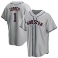Choea H.Astros #1 Carlos Correa Player Gray Home Game Stitched Jerseys