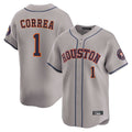 Choea H.Astros #1 Carlos Correa Player Gray Home Limited Stitched Jerseys