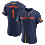 Choea H.Astros #1 Carlos Correa Player Navy City Connect Limited Elite Home Stitched Jerseys