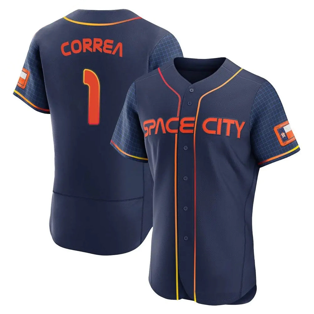Choea H.Astros #1 Carlos Correa Player Navy City Connect Limited Elite Home Stitched Jerseys