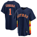 Choea H.Astros #1 Carlos Correa Player Navy Home Game Stitched Jerseys