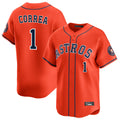 Choea H.Astros #1 Carlos Correa Player Orange Home Limited Stitched Jerseys