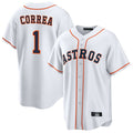 Choea H.Astros #1 Carlos Correa Player White Home Game Stitched Jerseys