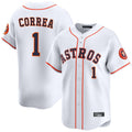 Choea H.Astros #1 Carlos Correa Player White Home Limited Stitched Jerseys