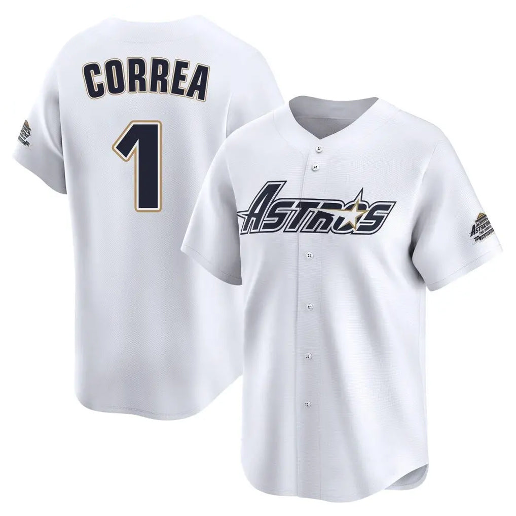 Choea H.Astros #1 Carlos Correa Player White Throwback Cooperstown Collection Limited Stitched Jerseys