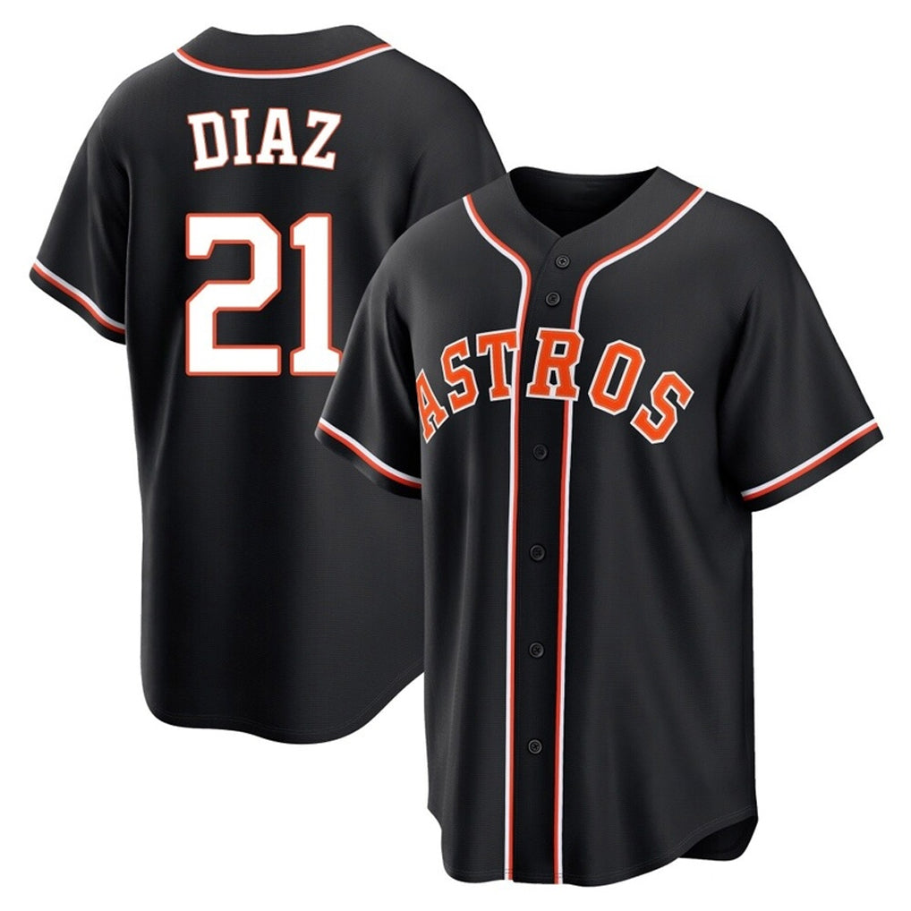 Choea H.Astros #21 Yainer Diaz Player Black Fashion Out Home Game Stitched Jerseys