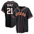 Choea H.Astros #21 Yainer Diaz Player Black Fashion Out Home Game Stitched Jerseys