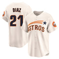 Choea H.Astros #21 Yainer Diaz Player Cream Throwback Cooperstown Collection Limited Stitched Jerseys