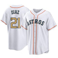 Choea H.Astros #21 Yainer Diaz Player Gold Collection Game Home Stitched Jerseys