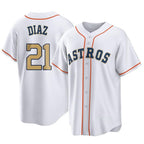 Choea H.Astros #21 Yainer Diaz Player Gold Collection Game Home Stitched Jerseys