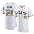 Choea H.Astros #21 Yainer Diaz Player Gold Collection Limited Elite Home Stitched Jerseys