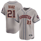 Choea H.Astros #21 Yainer Diaz Player Gray Home Limited Stitched Jerseys