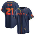 Choea H.Astros #21 Yainer Diaz Player Navy City Connect Home Game Stitched Jerseys
