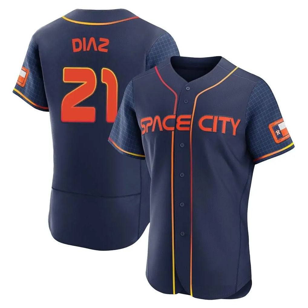 Choea H.Astros #21 Yainer Diaz Player Navy City Connect Limited Elite Home Stitched Jerseys