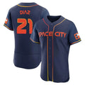 Choea H.Astros #21 Yainer Diaz Player Navy City Connect Limited Elite Home Stitched Jerseys
