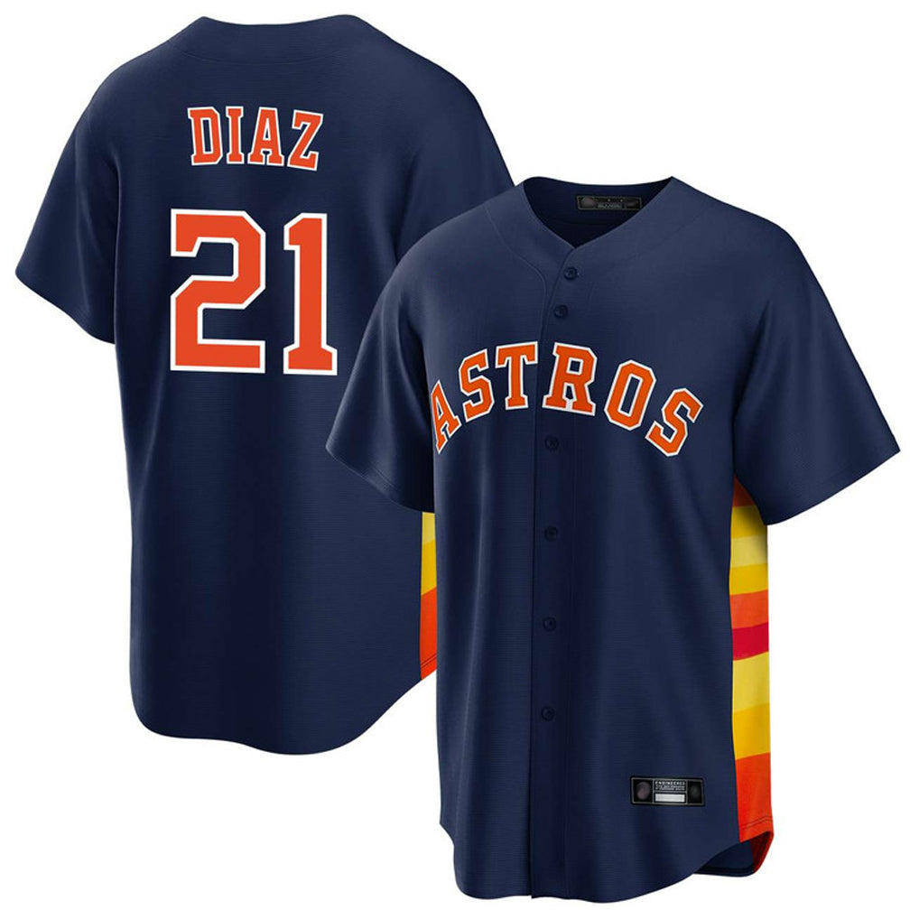 Choea H.Astros #21 Yainer Diaz Player Navy Home Game Stitched Jerseys