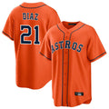 Choea H.Astros #21 Yainer Diaz Player Orange Home Game Stitched Jerseys