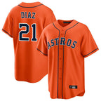 Choea H.Astros #21 Yainer Diaz Player Orange Home Game Stitched Jerseys