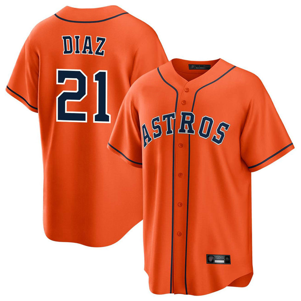 Choea H.Astros #21 Yainer Diaz Player Orange Home Game Stitched Jerseys