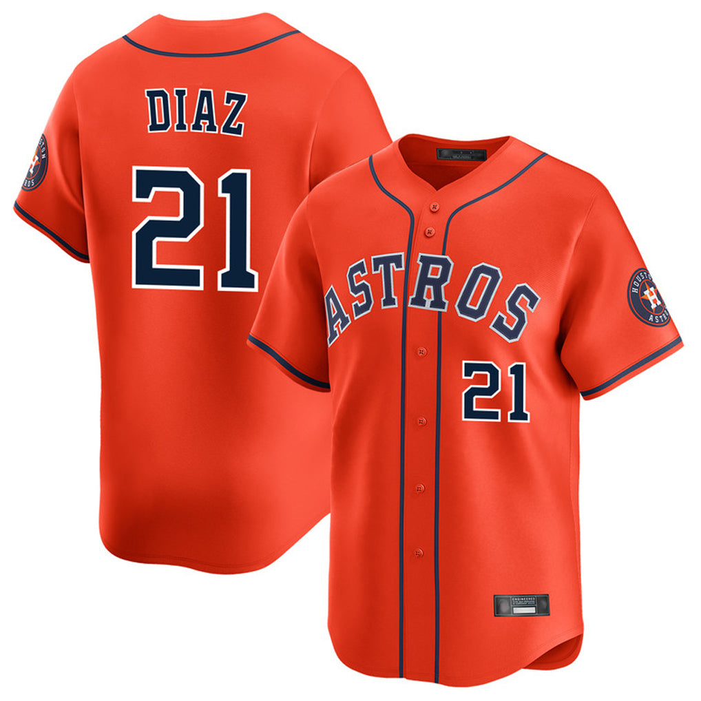 Choea H.Astros #21 Yainer Diaz Player Orange Home Limited Stitched Jerseys