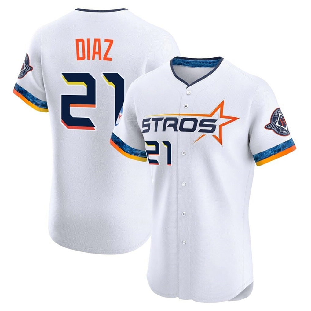 Choea H.Astros #21 Yainer Diaz Player White City Connect Limited Elite Home Stitched Jerseys