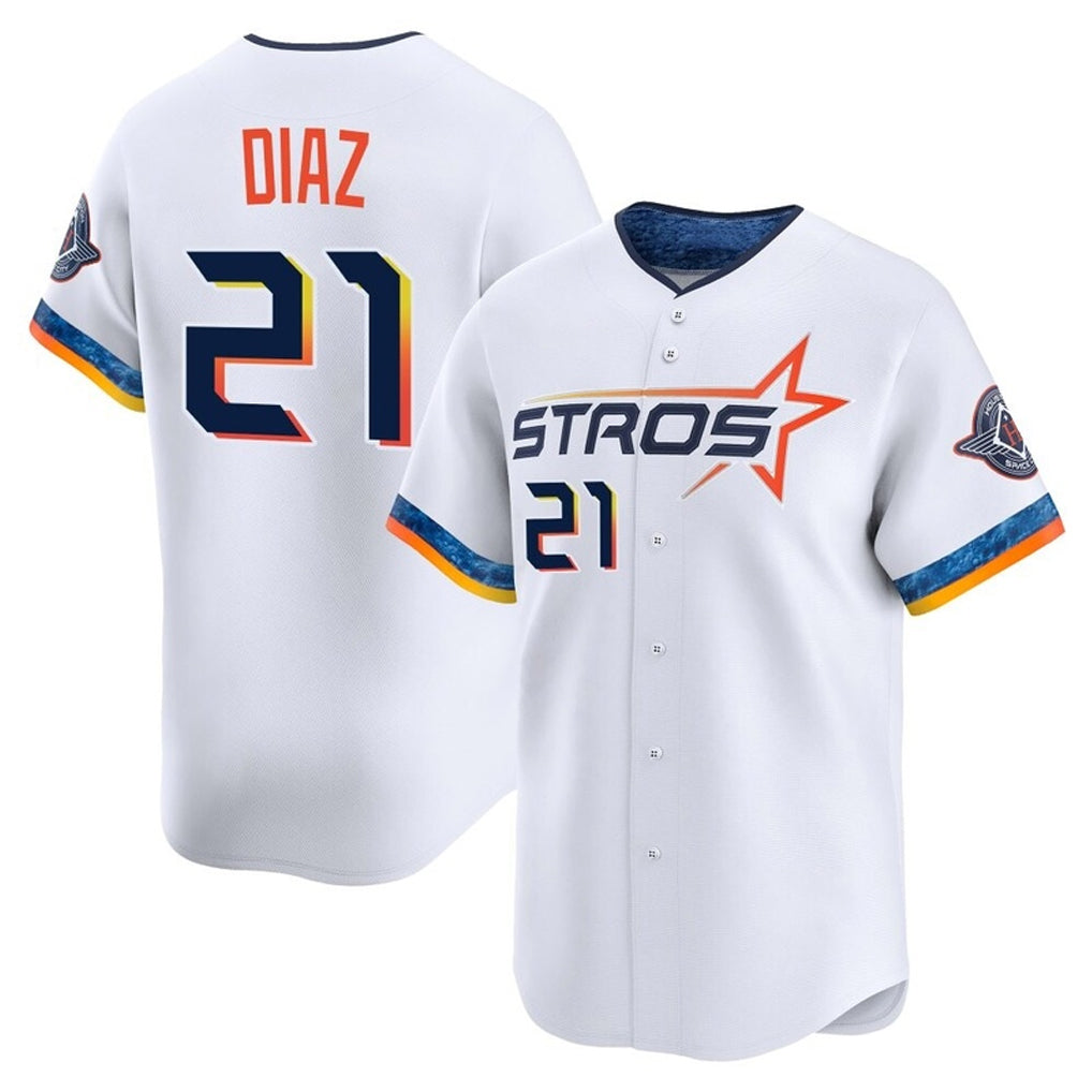 Choea H.Astros #21 Yainer Diaz Player White City Connect Limited Home Stitched Jerseys