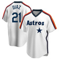 Choea H.Astros #21 Yainer Diaz Player White Cooperstown Collection T-shirt Stitched Jerseys