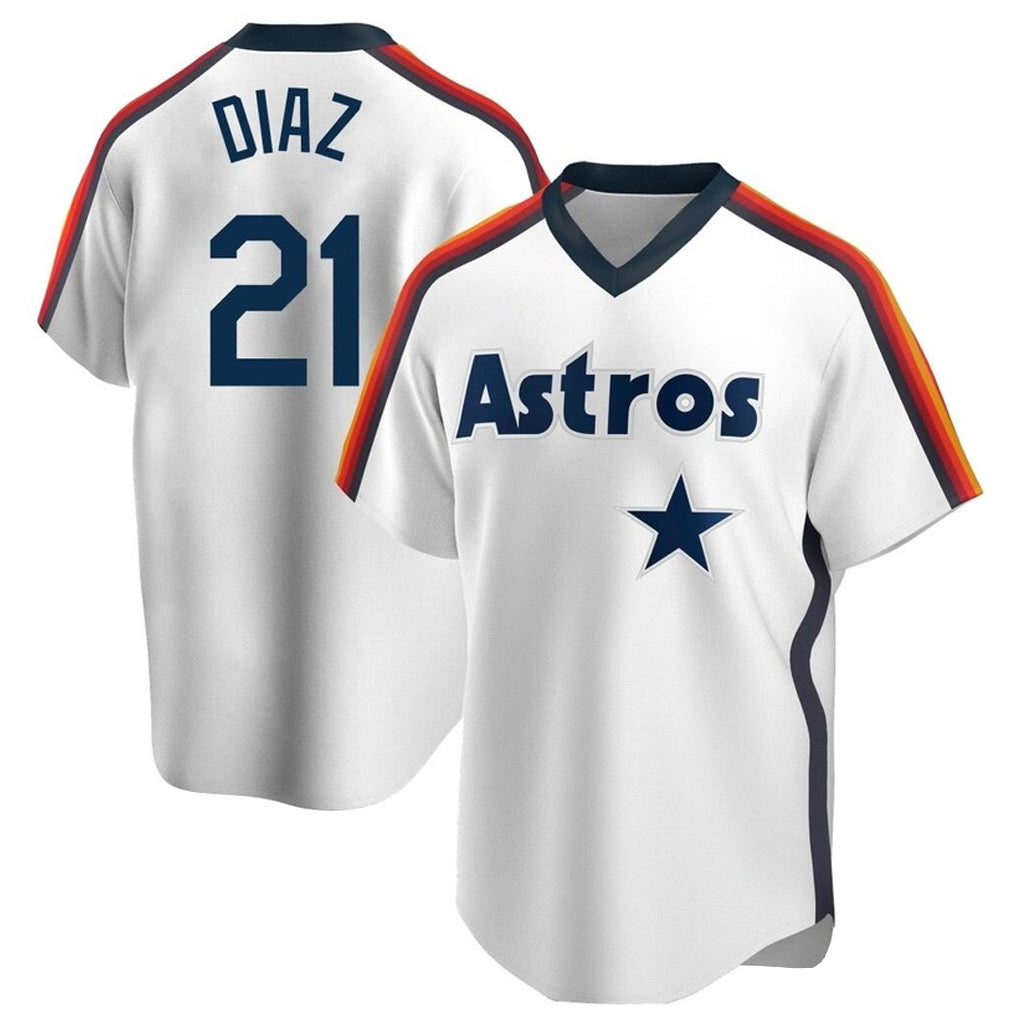 Choea H.Astros #21 Yainer Diaz Player White Cooperstown Collection T-shirt Stitched Jerseys