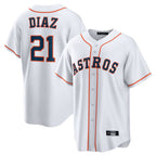 Choea H.Astros #21 Yainer Diaz Player White Home Game Stitched Jerseys