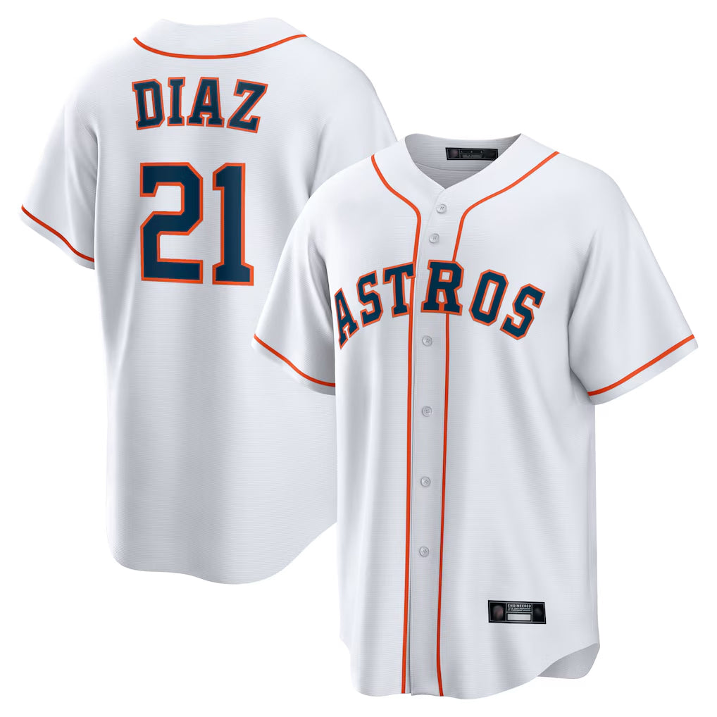 Choea H.Astros #21 Yainer Diaz Player White Home Game Stitched Jerseys