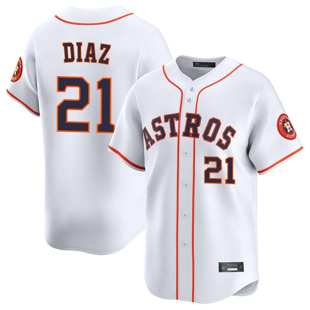 Choea H.Astros #21 Yainer Diaz Player White Home Limited Stitched Jerseys
