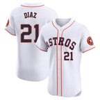 Choea H.Astros #21 Yainer Diaz Player White Limited Elite Home Stitched Jerseys