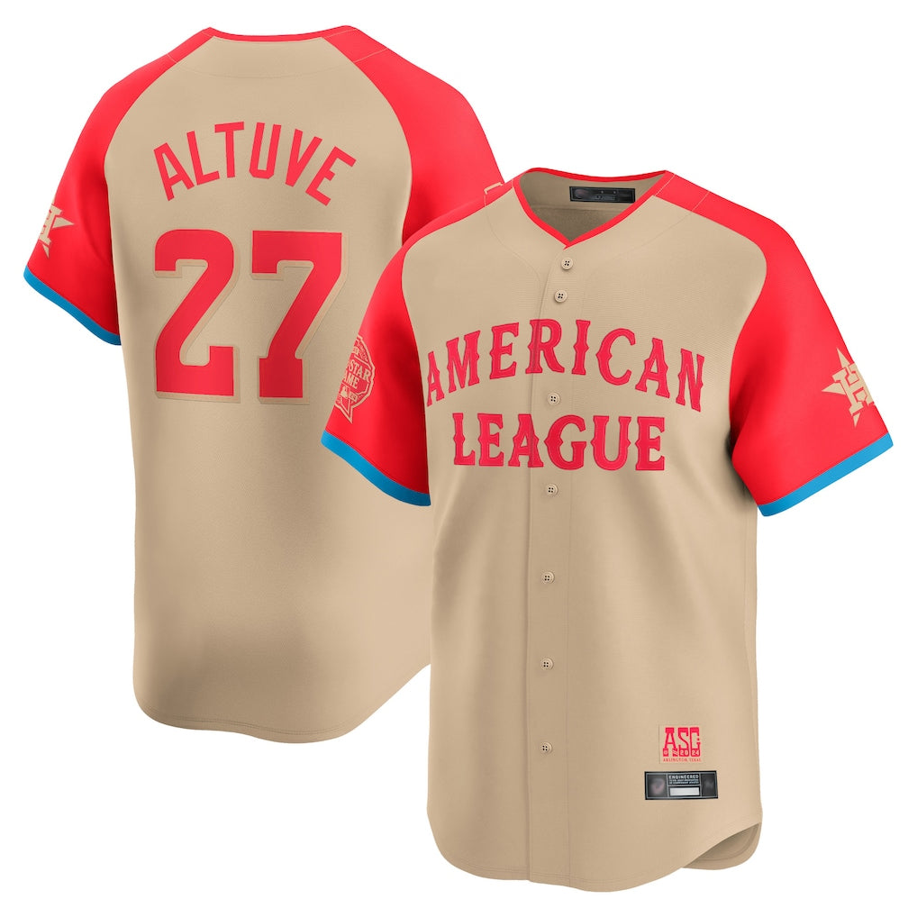 Choea H.Astros #27 Jose Altuve Player Cream American League All-Star Game Limited Stitched Jerseys