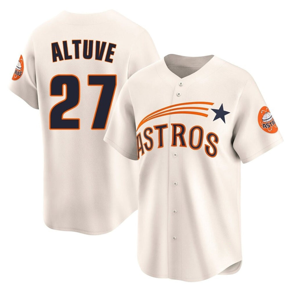 Choea H.Astros #27 Jose Altuve Player Cream Throwback Cooperstown Collection Limited Stitched Jerseys