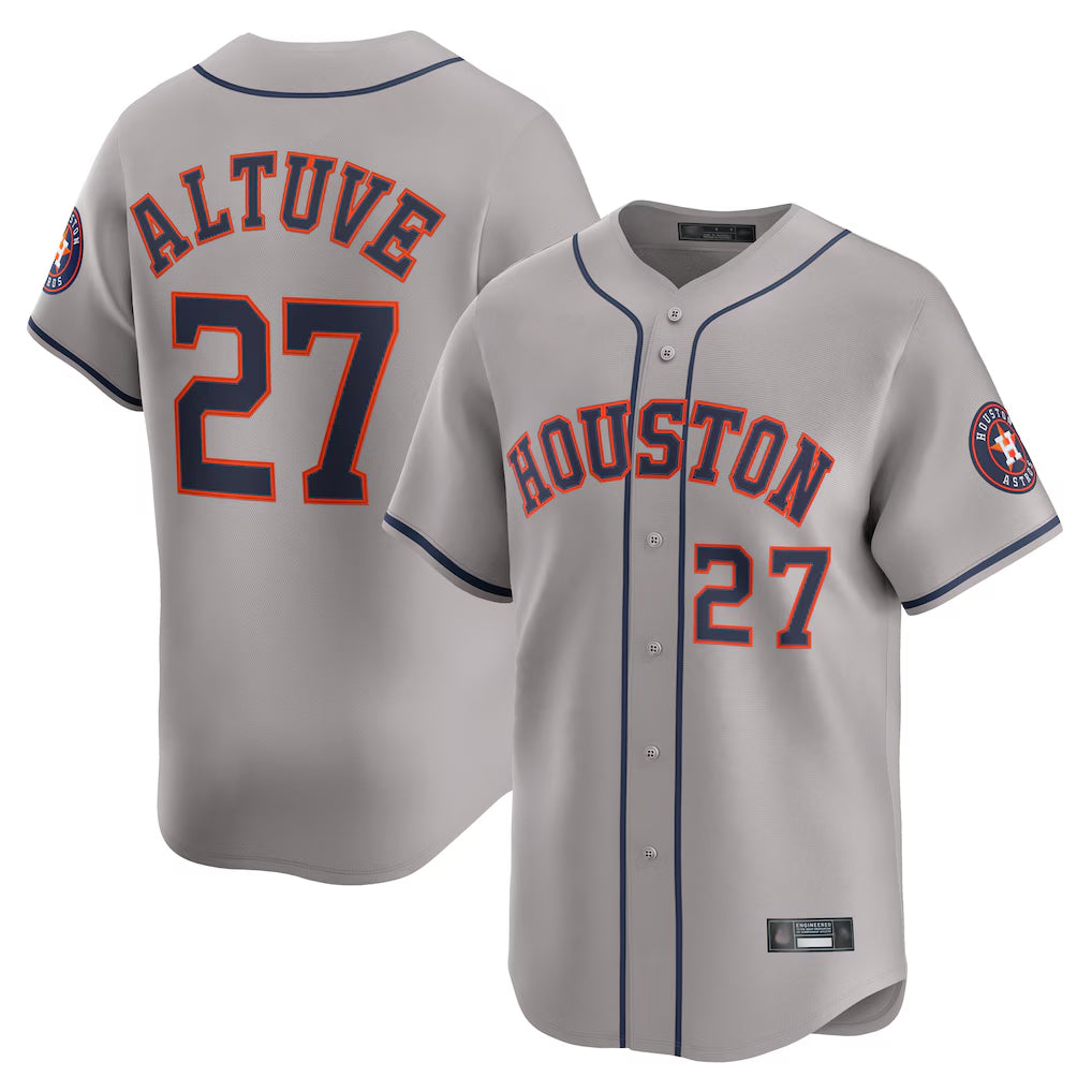 Choea H.Astros #27 Jose Altuve Player Gray Home Limited Stitched Jerseys